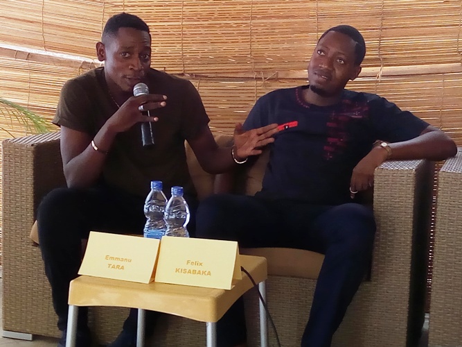 Emmanu Tara et Félix Kisabaka lors de la conférence de presse à Amaryllis Emmanu Tara et Félix Kisabaka lors de la conférence de presse à Amaryllis