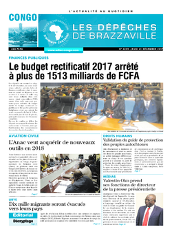 Les Dépêches de Brazzaville : Édition brazzaville du 21 décembre 2017