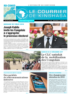 Les Dépêches de Brazzaville : Édition brazzaville du 03 janvier 2018
