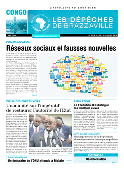 Les Dépêches de Brazzaville : Édition brazzaville du 08 janvier 2018