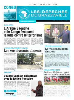 Les Dépêches de Brazzaville : Édition brazzaville du 09 janvier 2018
