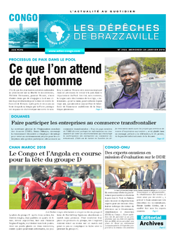 Les Dépêches de Brazzaville : Édition brazzaville du 24 janvier 2018