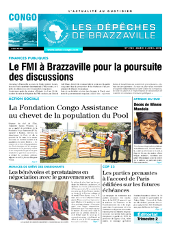 Les Dépêches de Brazzaville : Édition brazzaville du 03 avril 2018