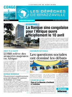 Les Dépêches de Brazzaville : Édition brazzaville du 09 avril 2018