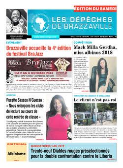 Les Dépêches de Brazzaville : Édition du 6e jour du 29 septembre 2018