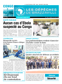 Les Dépêches de Brazzaville : Édition brazzaville du 25 juin 2019