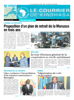 Les Dépêches de Brazzaville : Édition brazzaville du 07 novembre 2019