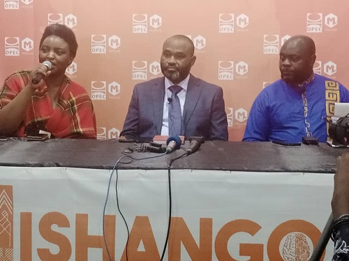  Le DGA de l’OPEC, Ezéchiel Biduaya et Félix Mangwangu face à la presse au lancement d’Ishango Startups Center (Adiac)