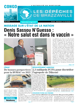 Les Dépêches de Brazzaville : Édition brazzaville du 29 décembre 2021