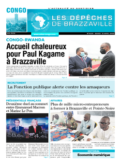 Les Dépêches de Brazzaville : Édition brazzaville du 12 avril 2022