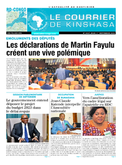Les Dépêches de Brazzaville : Édition brazzaville du 01 septembre 2022
