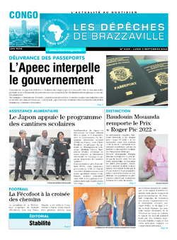 Les Dépêches de Brazzaville : Édition brazzaville du 05 septembre 2022