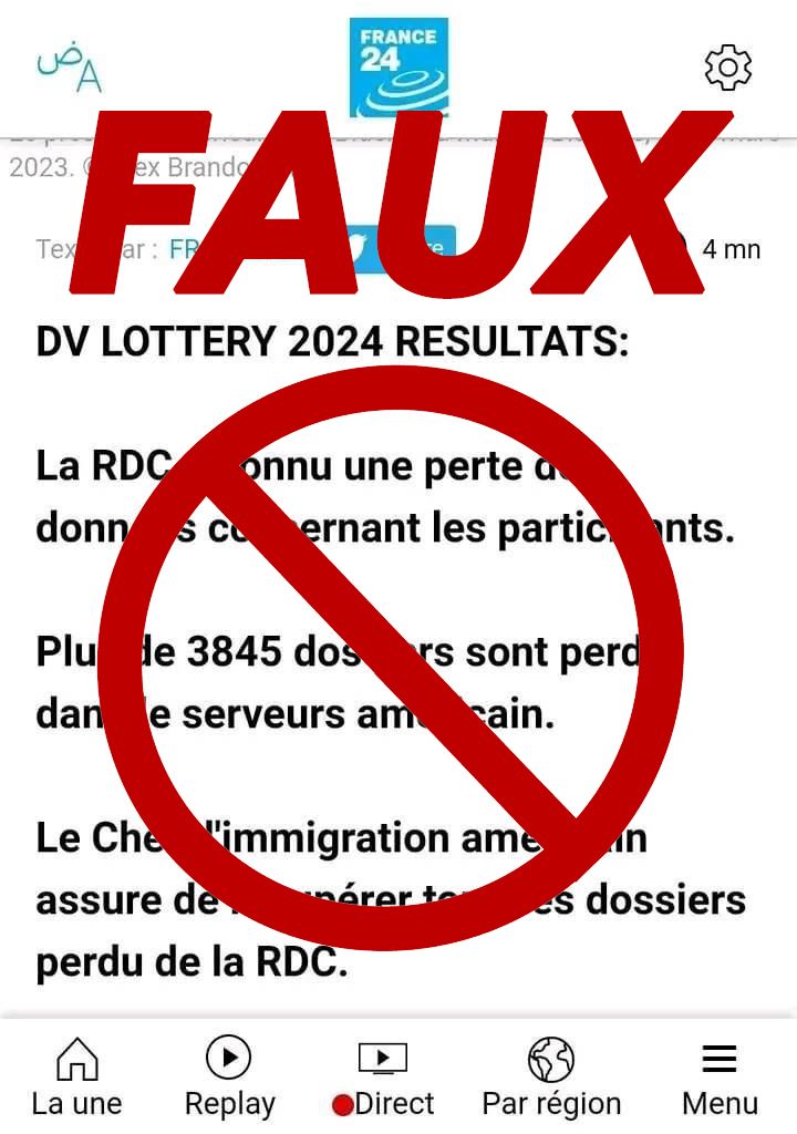 La soi-disant annonce de la perte des résultats de la RDC de la DV2024 (DR)
