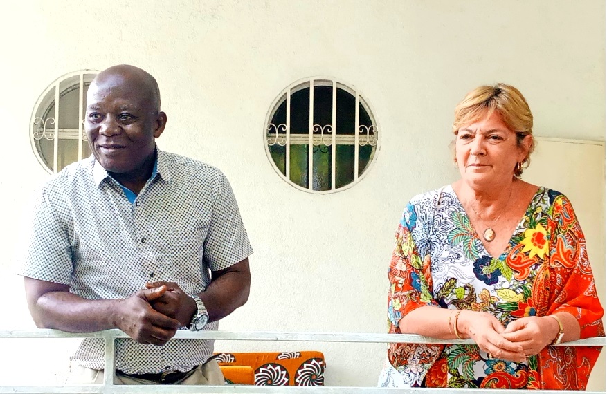 2 : Le nouveau directeur du Centre Wallonie-Bruxelles, Brain Tshibanda, et Kathryn Brahy /Adiac