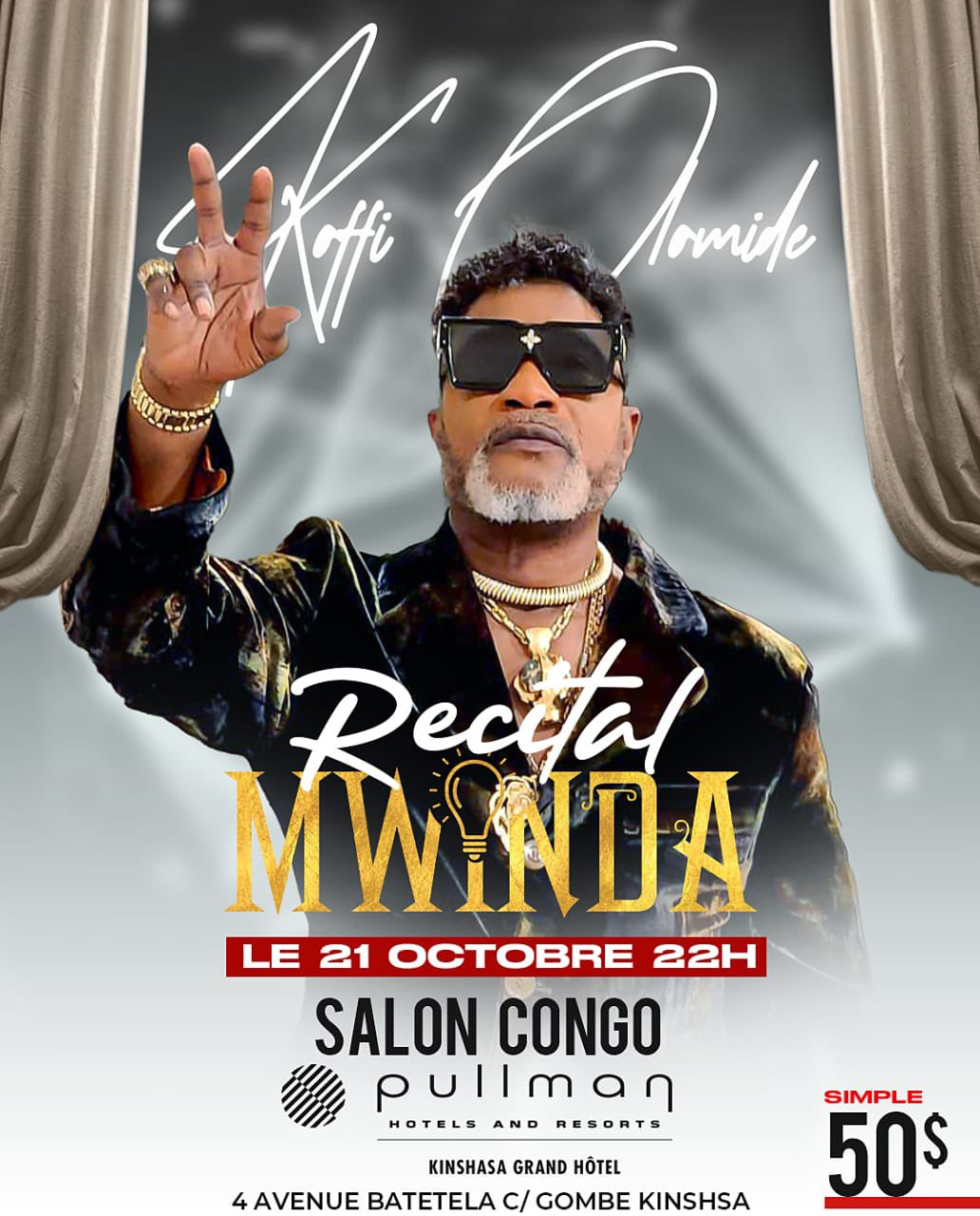  Photo : Koffi Olomide en « Récital Mwinda » au Salon Congo