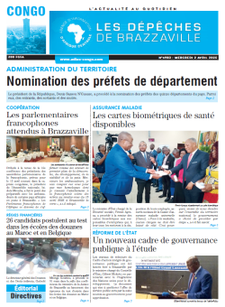 Les Dépêches de Brazzaville : Édition brazzaville du 02 avril 2025