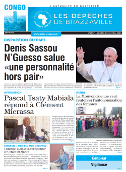 Les Dépêches de Brazzaville : Édition brazzaville du 23 avril 2025