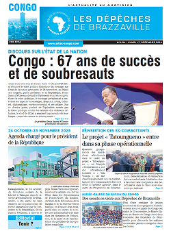 Les Dépêches de Brazzaville : Édition brazzaville du 01 décembre 2025