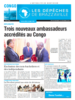 Les Dépêches de Brazzaville : Édition brazzaville du 24 décembre 2025