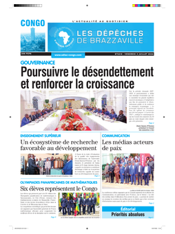 Les Dépêches de Brazzaville : Édition brazzaville du 03 juillet 2026