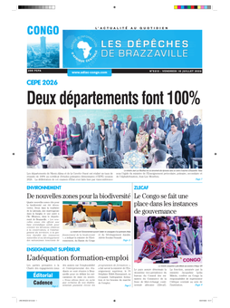 Les Dépêches de Brazzaville : Édition brazzaville du 10 juillet 2026