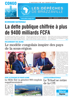 Les Dépêches de Brazzaville : Édition brazzaville du 29 juillet 2026