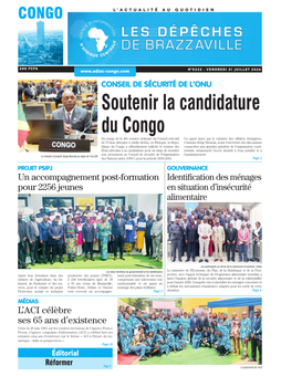 Les Dépêches de Brazzaville : Édition brazzaville du 31 juillet 2026