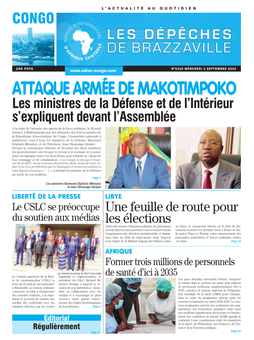 Les Dépêches de Brazzaville : Édition brazzaville du 02 septembre 2026