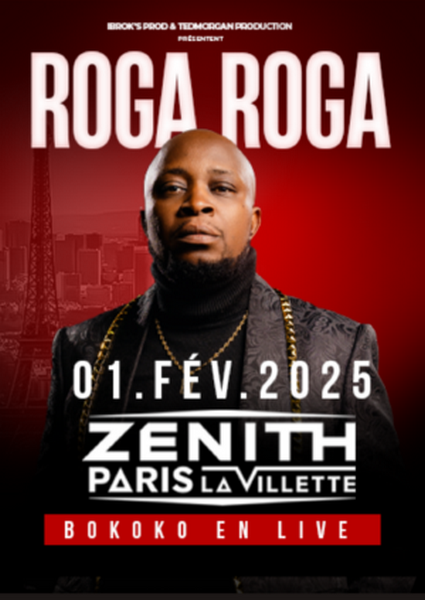 Affiche du concert de Roga Roga 1er février 2025 Zénith Paris - La Villette