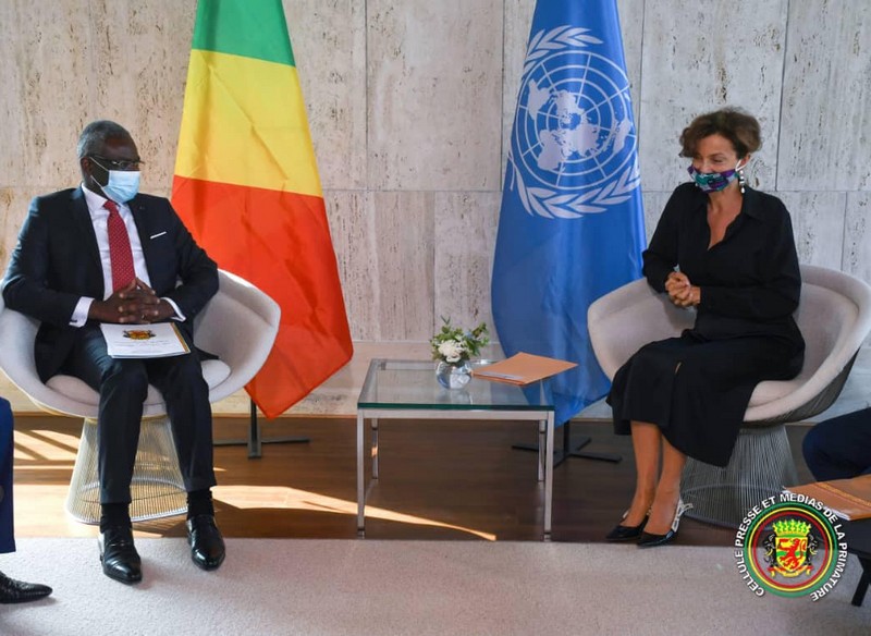 Anatole Collinet Makosso à l'Unesco, le 1er septembre 2021 à la veille de son retour au Congo