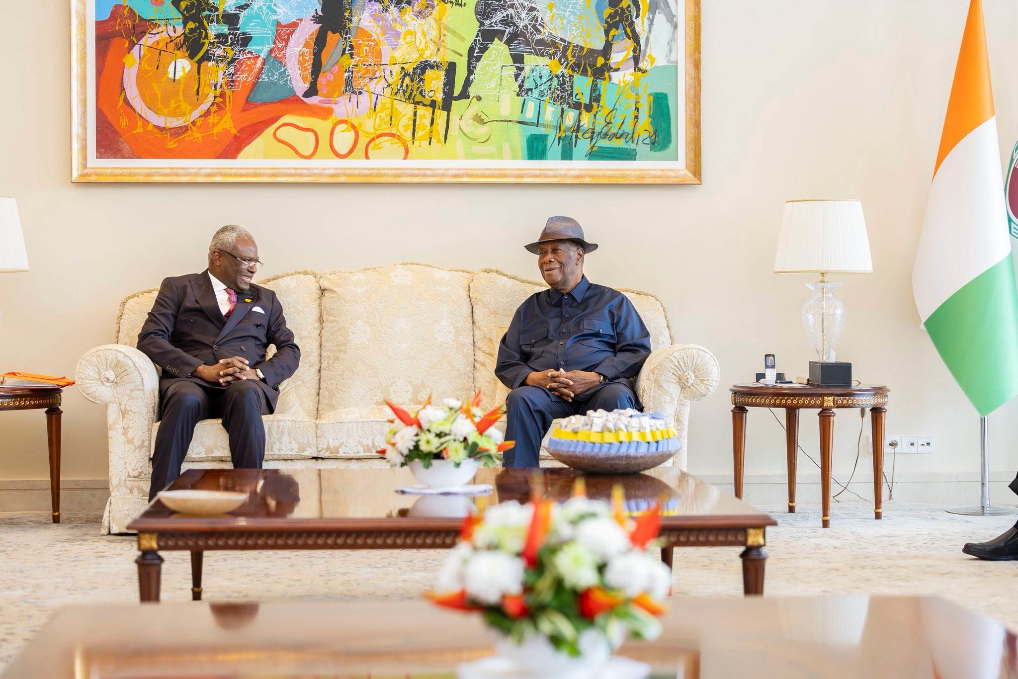 Le Premier ministre Anatole Collinet Makosso en entretien avec le Président Alassane Ouattara