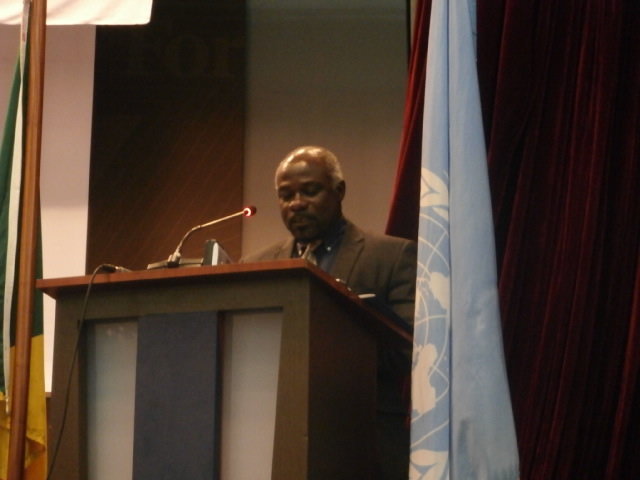 Le Coordonnateur des agences du systèmes des Nations unies prononçant son allocution