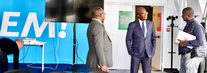 Ferréol Gassakys au siège parisien du parti français au pouvoir La République En Marche 