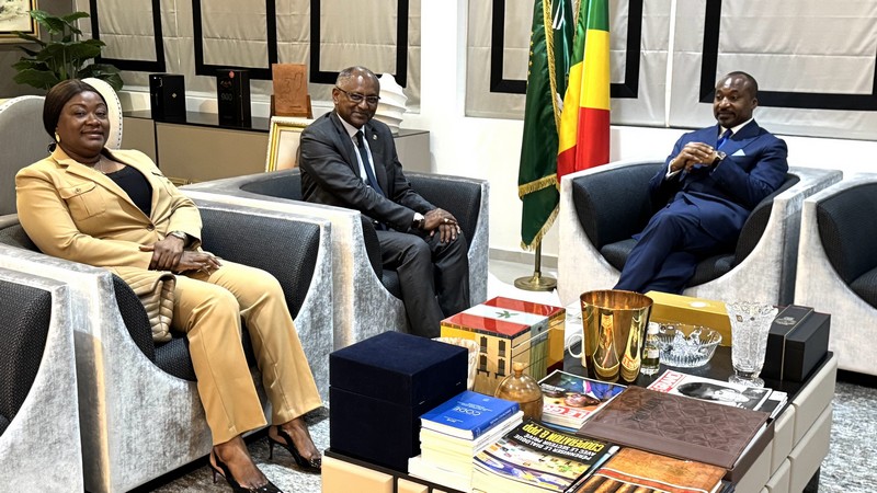 Firmin Edouard Matoko lors de la réception au Ministère de la Coopération internationale de la République du Congo