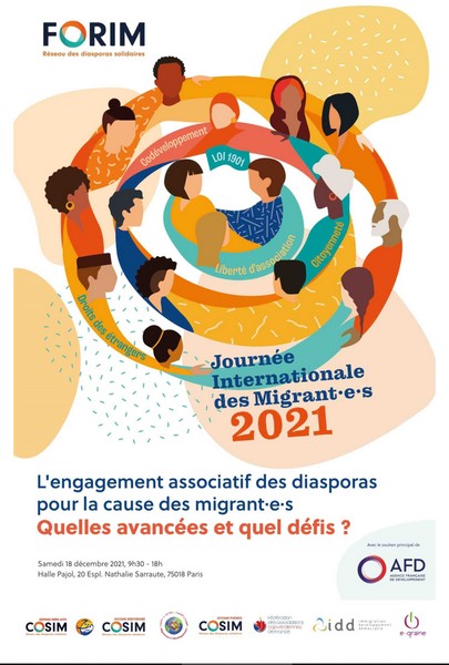 FORIM, visuel de la Journée Internationale des Migrants du 18 décembre 2021