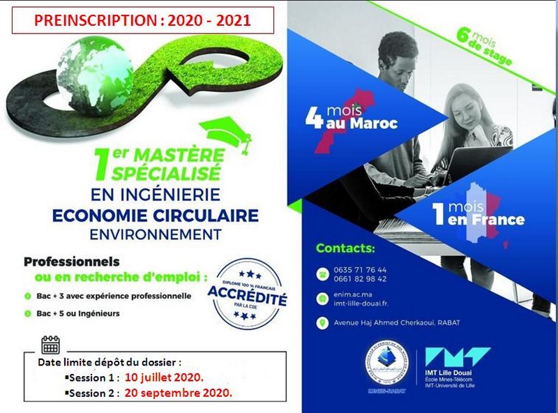 Visuel inscription 2020 au Maroc L’École Mines-Télécom IMT Douai