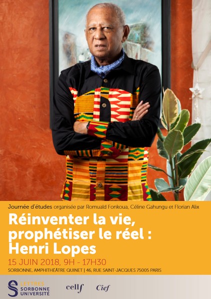 Affiche sur la Journée d'études autour de Henri Lopes à la Sorbonne