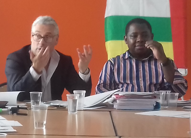 Michel Langa et Emmanuel Dupuy lors de la conférence-débat du 21 juillet à Paris