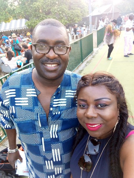 Peggy Hossie en compagnie de Cyriaque Bassoka lors des festivités de l'indépendance du Congo à la Guinguette Africaine de Suresnes 