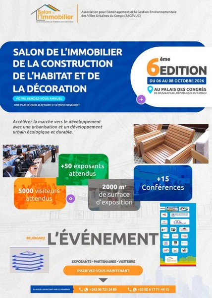 Visuel de la 6e édition du Salon de l'immobilier à Brazzaville
