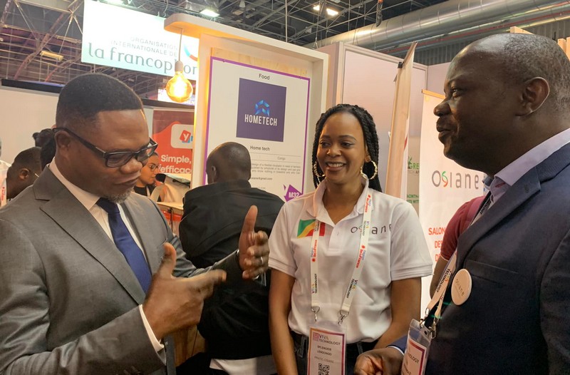 VivaTech 2022, visite du Ministre de la francophonie, des Numériques de la RDC, Désiré Cashmir Eberande Kolongele, stand M32 Pratic-Osiane